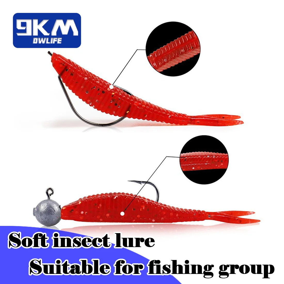 Swimbaits 9KM – Señuelo blando 7cm cola paleta bifurcada agua dulce - imagen 5