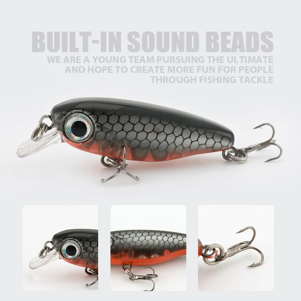 Mavllos-Cebo duro de 4,5 cm y 2,8g, anzuelos artificiales Wobbler para carpa, lubina, señuelo de pesca de agua de mar - imagen 3