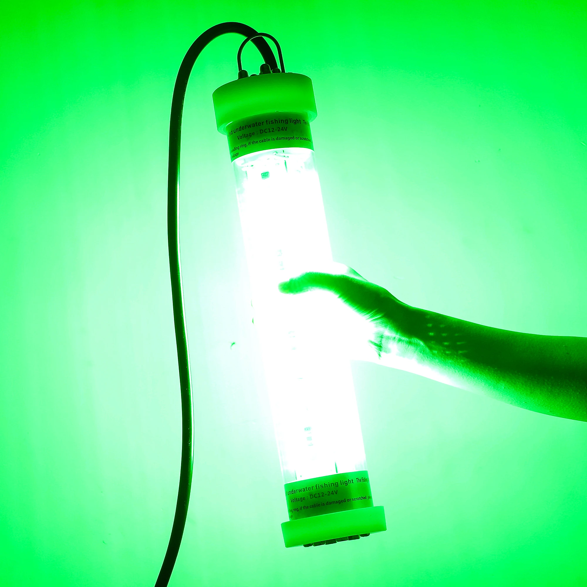 Pinboer-luz de pesca sumergible, 300W, DC12V24V, 35000LM, verde, blanco, regulable, bajo el agua, alta potencia, LED, señuelo, atrayente - imagen 5