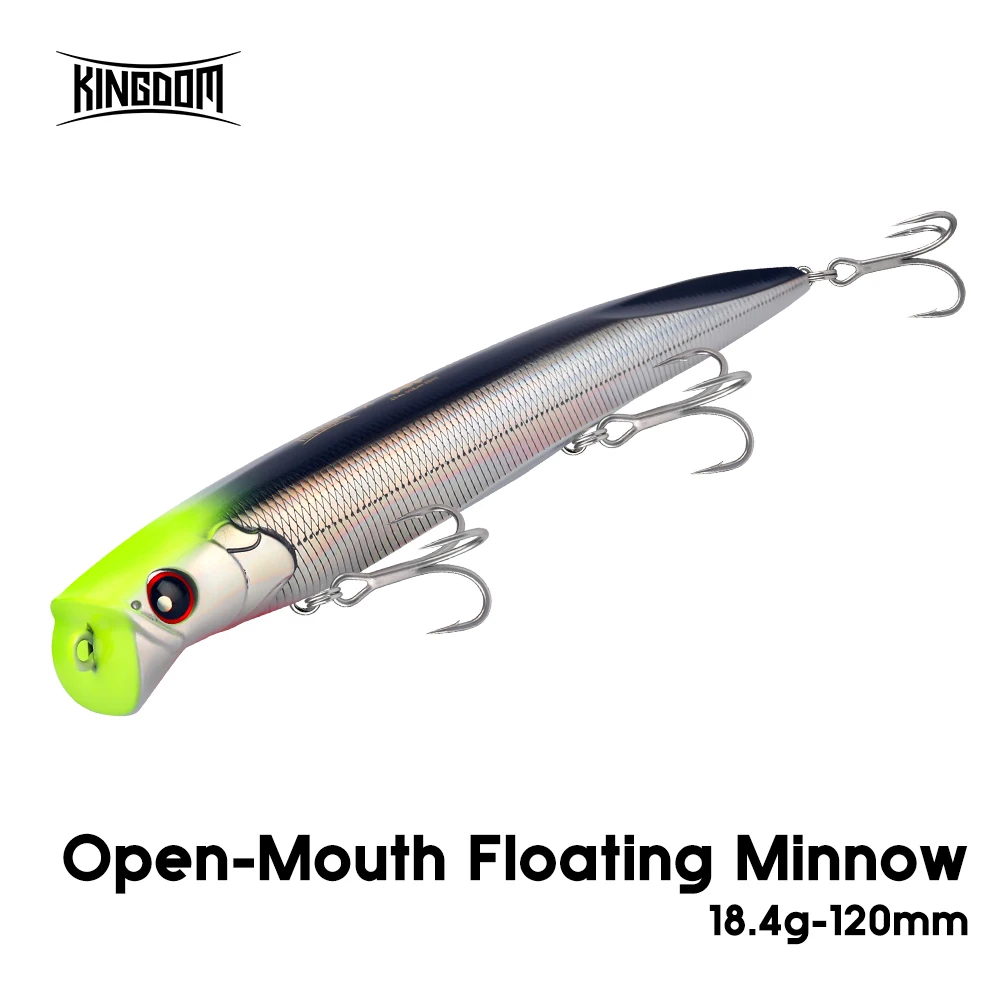 Señuelo de pesca Kingdom Minnow, 120mm, 18,4g, Wobblers duros artificiales flotantes, Jerkbait Topwater, pesca de Lucio de lubina de agua salada - imagen 2