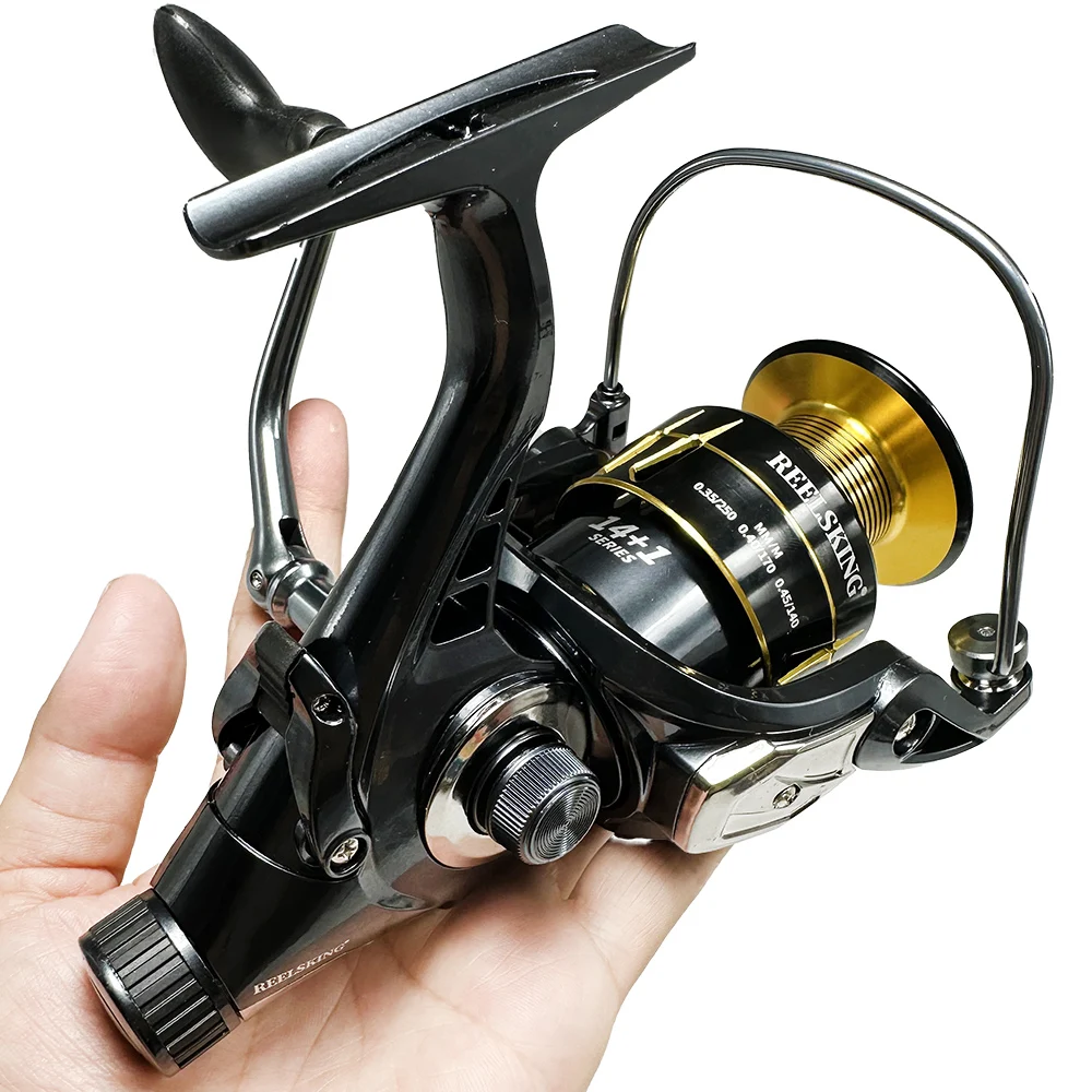 Carrete de pesca de Metal con relación de alta velocidad, equipo de pesca adecuado para todas las aguas, 5,2: 1/4, 9:1, ahorro de mano de obra, 3000, 4000, 5000, 6000 - imagen 4