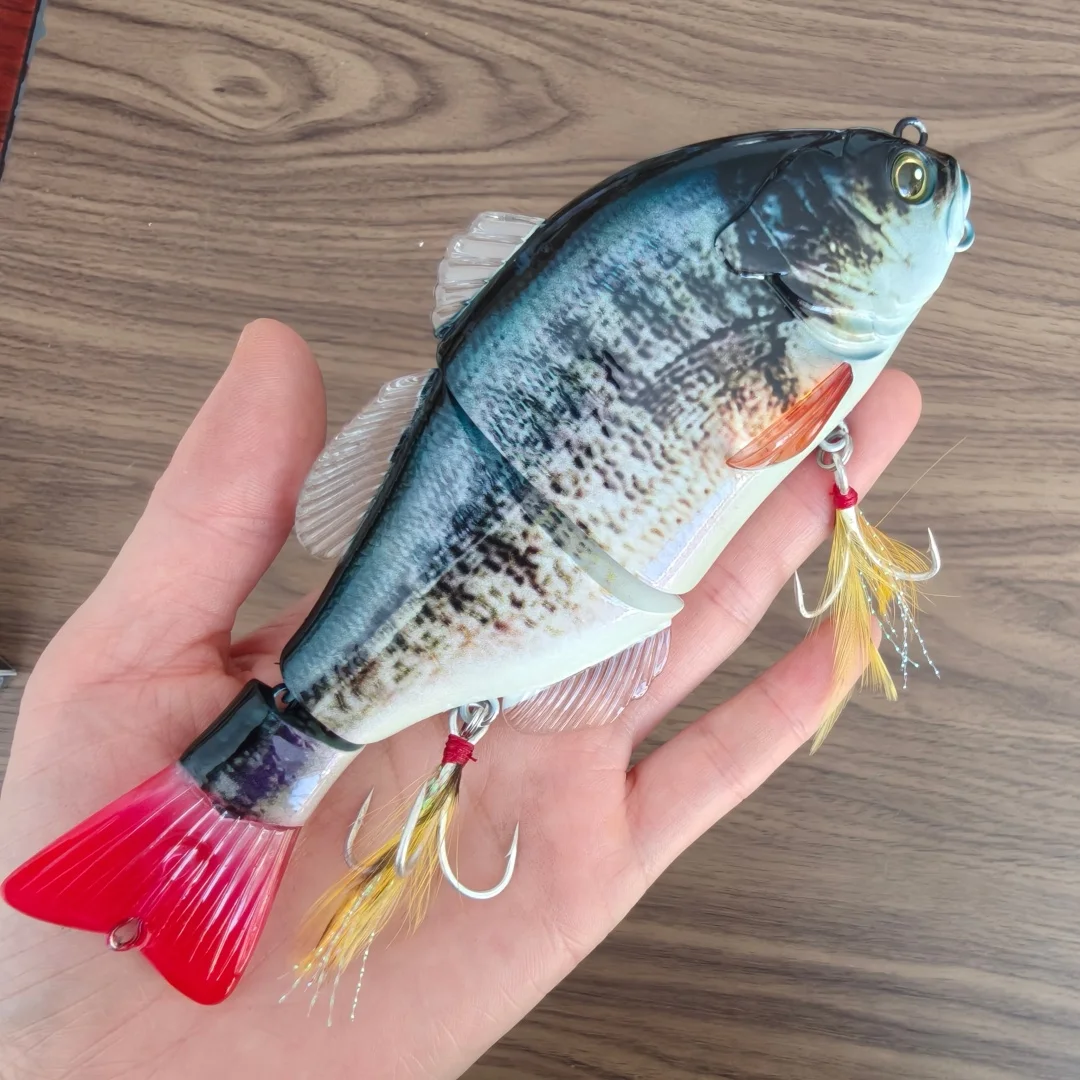 Swolfy Swimbait 16cm 72g señuelo multiarticular hundimiento lento segmento biónico natación Pesca lubina carpa aparejos de Pesca cebo duro - imagen 3