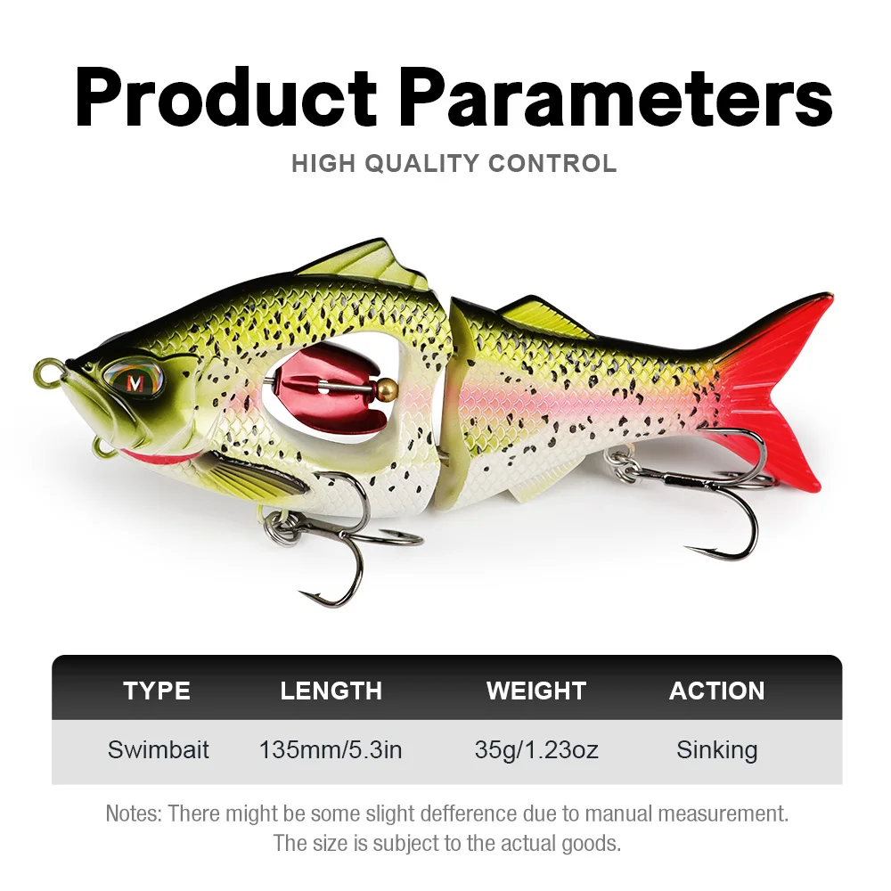 Thorforce 135mm 35g señuelo de Pesca cebo hélice de hundimiento articulado Swimbait Artificial Jerkbait Crankbait Hard Ascesorios Pesca - imagen 2