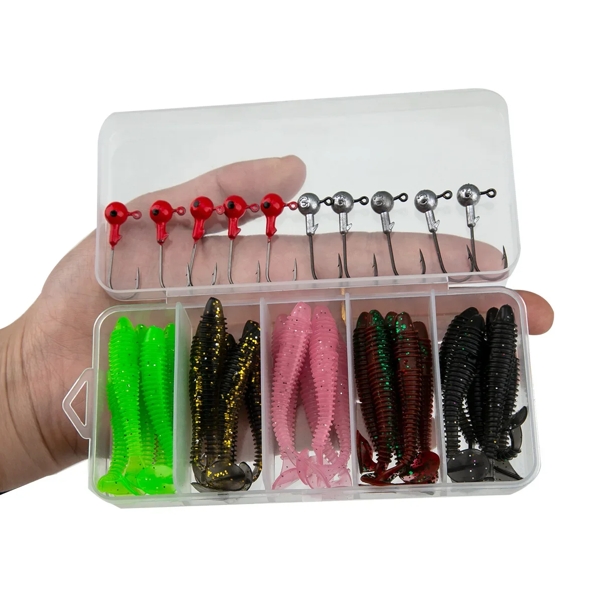 Señuelos de silicona espiral T‑Tail 5,5 cm – Cebo wobbler y minnow - imagen 2