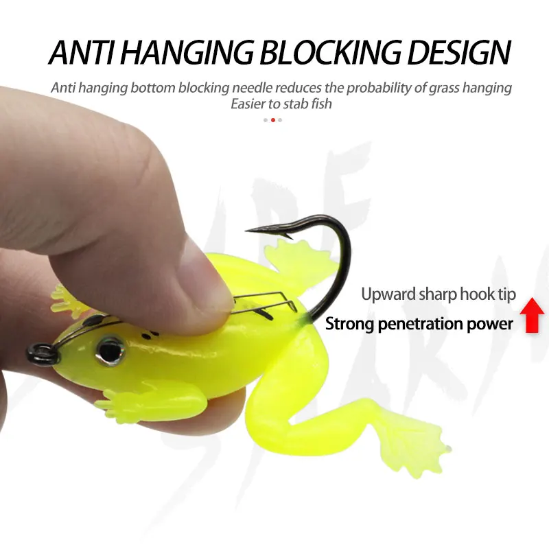 Señuelo de Pesca de rana blanda, cebo Artificial de silicona con un solo gancho, aparejos de Pesca, 4 piezas - imagen 4