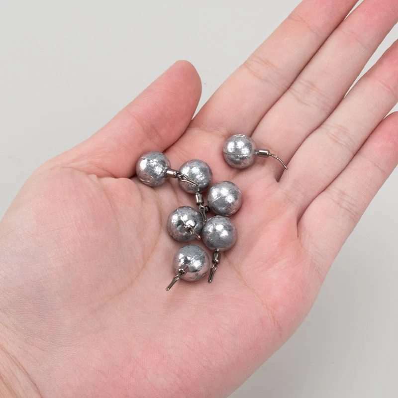 OBSESSION A014 10 unids/lote 2,5g 3,5g 5g 7g 10g plomo de peso de bola redonda para pesca accesorios de tiro conector de señuelo Texas - imagen 4