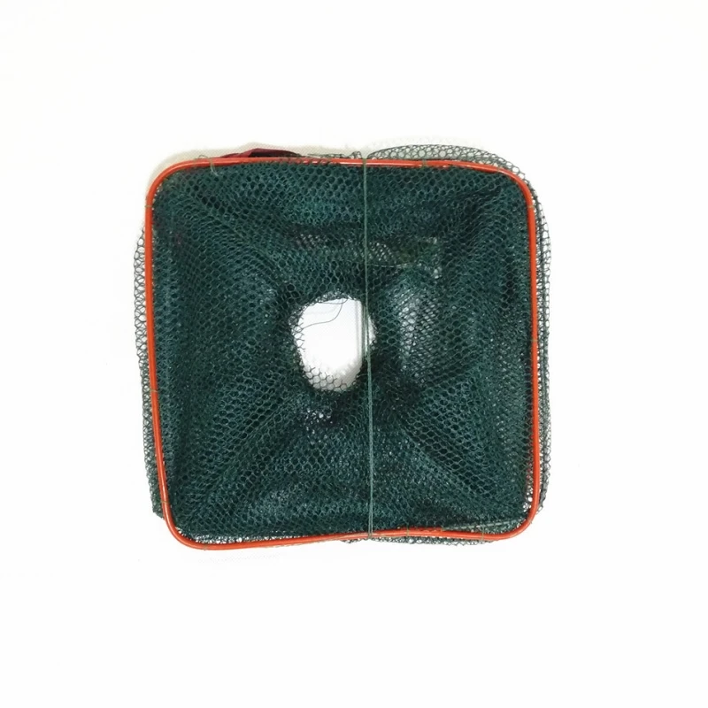 Trampa de cebo de pesca plegable, red de pesca de 2 piezas, jaula de inmersión fundida, cangrejo, pececillo, oruga, camarón - imagen 5