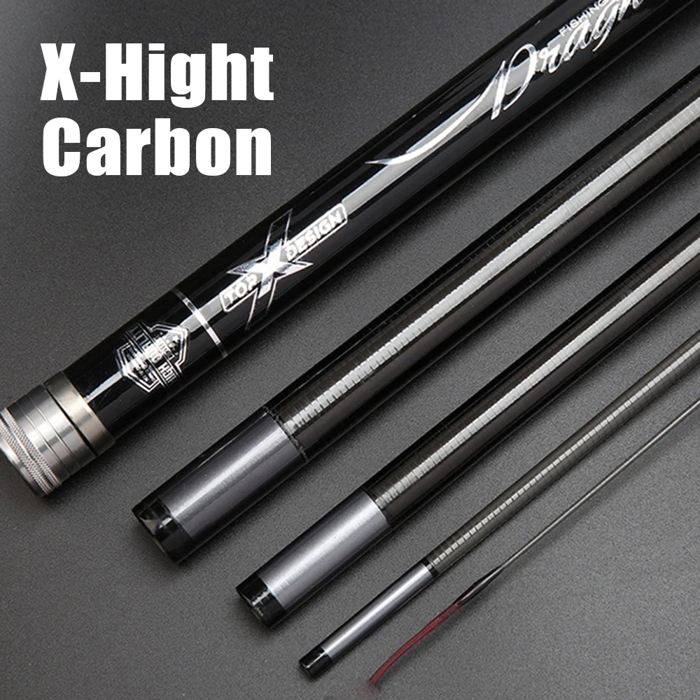 Caña de pescar dura súper ligera 6H19, caña de agua dulce y salada de alta calidad, caña de mano telescópica de carbono de 3,6 m/9m para carpa - imagen 5