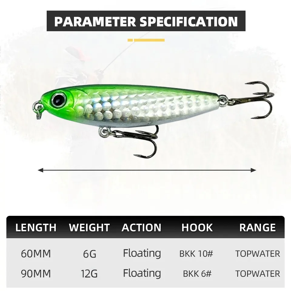 6g/12g barras adhesivas suspendidas Ima Pugachevs Cobra 90 Señuelos de Pesca lápiz Ima cebos artificiales para Pesca Bonito Rockfish Seabream - imagen 2