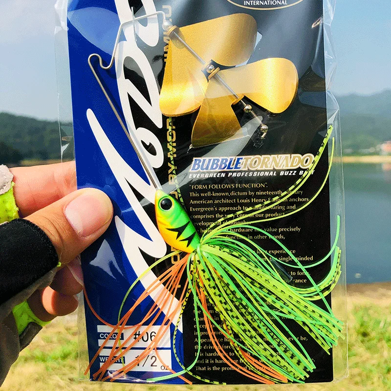 AX Lure EVERGREEN Tractor de superficie EG Buzzbait Japón importado bajo pez negro lentejuelas - imagen 3