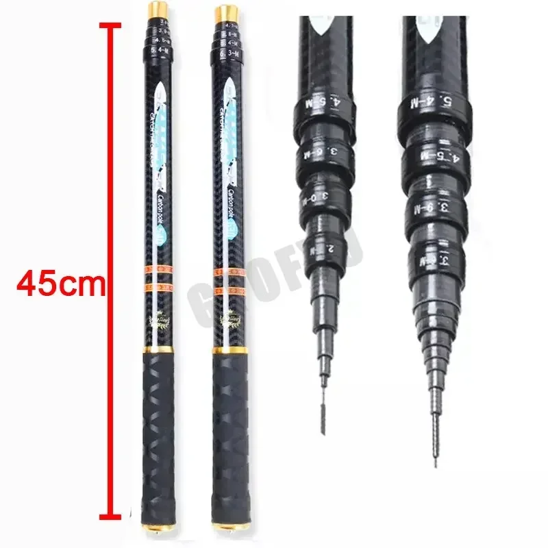 Caña de pescar carbono ultraligera para corriente – Sección ajustable - imagen 2