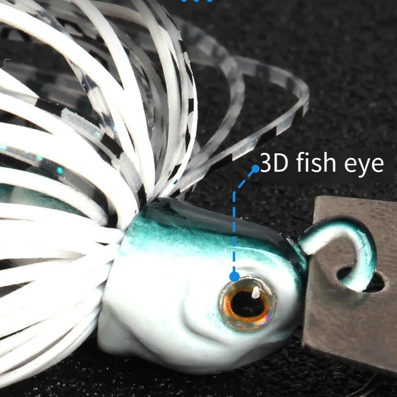 Chatterbait Artificial 12g 16g 20g plantilla con hoja aguja Stinger gancho vibración alambre cebo Power Wobblers Bass Pike Jig Señuelos de pesca - imagen 3