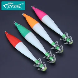 ZYZ Anzuelos para calamar pesca mar en agua salada luminosos afilados