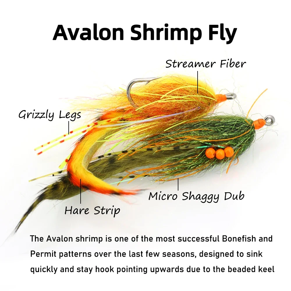 2 uds 2/0 gancho de acero inoxidable Avalon camarones mosca tira de liebre Zonker Streamer señuelo de pesca de agua salada para Tarpon Bonefish permiso - imagen 3