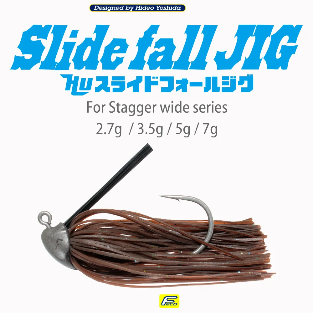 HIDEUP-señuelo JIG deslizante de dislocación, cebo HU SLIDE FALL con pegamento de barrera de césped, grupo JIG