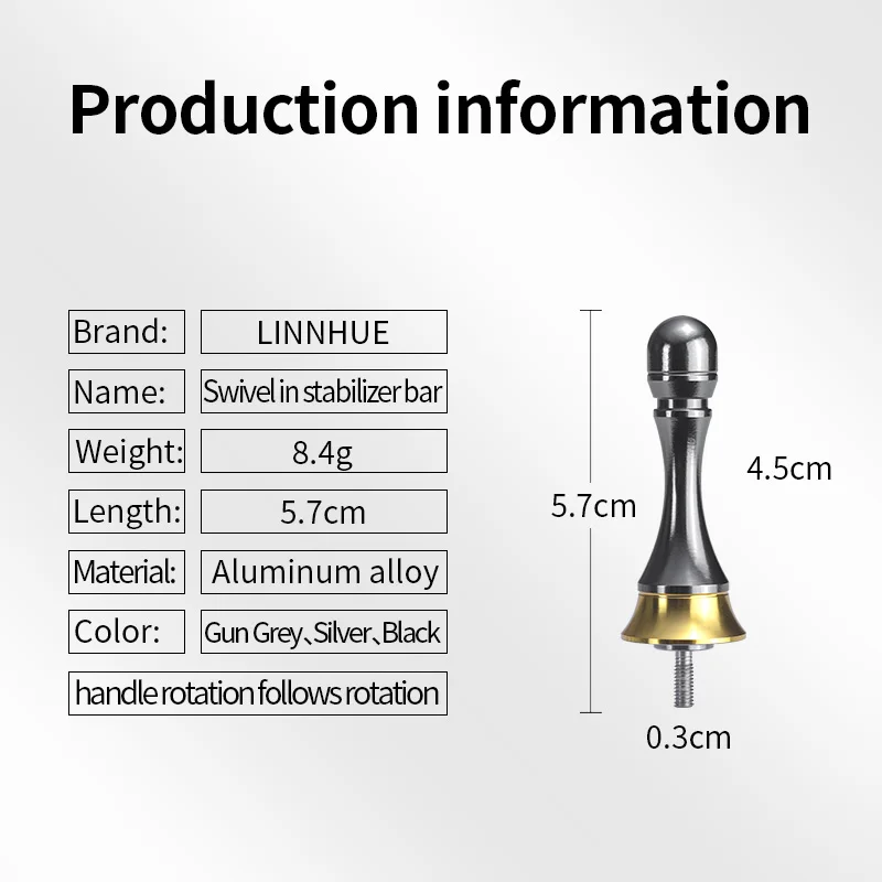 LINNHUE-carrete de pesca de aleación de aluminio, estabilizador de mango de equilibrio, soporte de equilibrio ligero, repuesto de accesorios de pesca - imagen 3