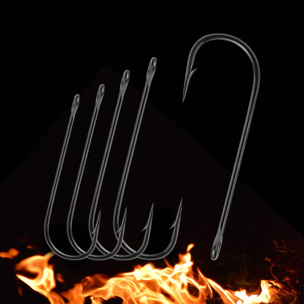 1000 Uds. Anzuelo de Pesca con mango largo, anzuelo con agujero grande, ojo de púas, mango largo, accesorios para aparejos de Pesca de agua salada marina - imagen 5