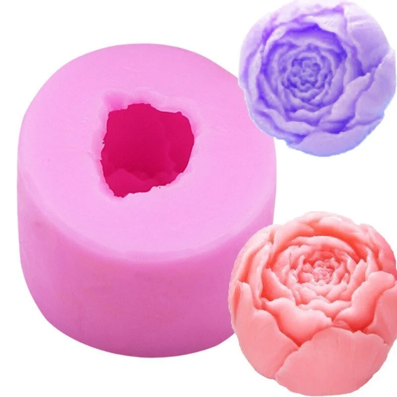 Nuevo Molde de silicona para jabón con forma de rosa 3D, vela DIY para pastel, Chocolate, caramelo, molde para hornear, moldes artesanales hechos a mano - imagen 3