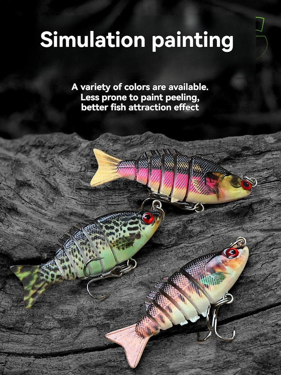 Wobblers swimbait de cebo duro multisección que se hunde - imagen 2