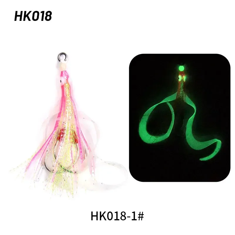 Cebo de falda de calamar de silicona suave, anzuelo de ayuda de Jigging lento, plantilla luminosa para curricán, señuelo de agua salada, accesorios de pesca de aguas profundas - imagen 5