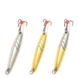 FTK-señuelo de Pesca de hielo para invierno, 1 Uds., 5g/10g/15g, equilibradores, señuelo de Pesca duro, cuchara, aparejos de Pesca de Metal, anzuelo triple