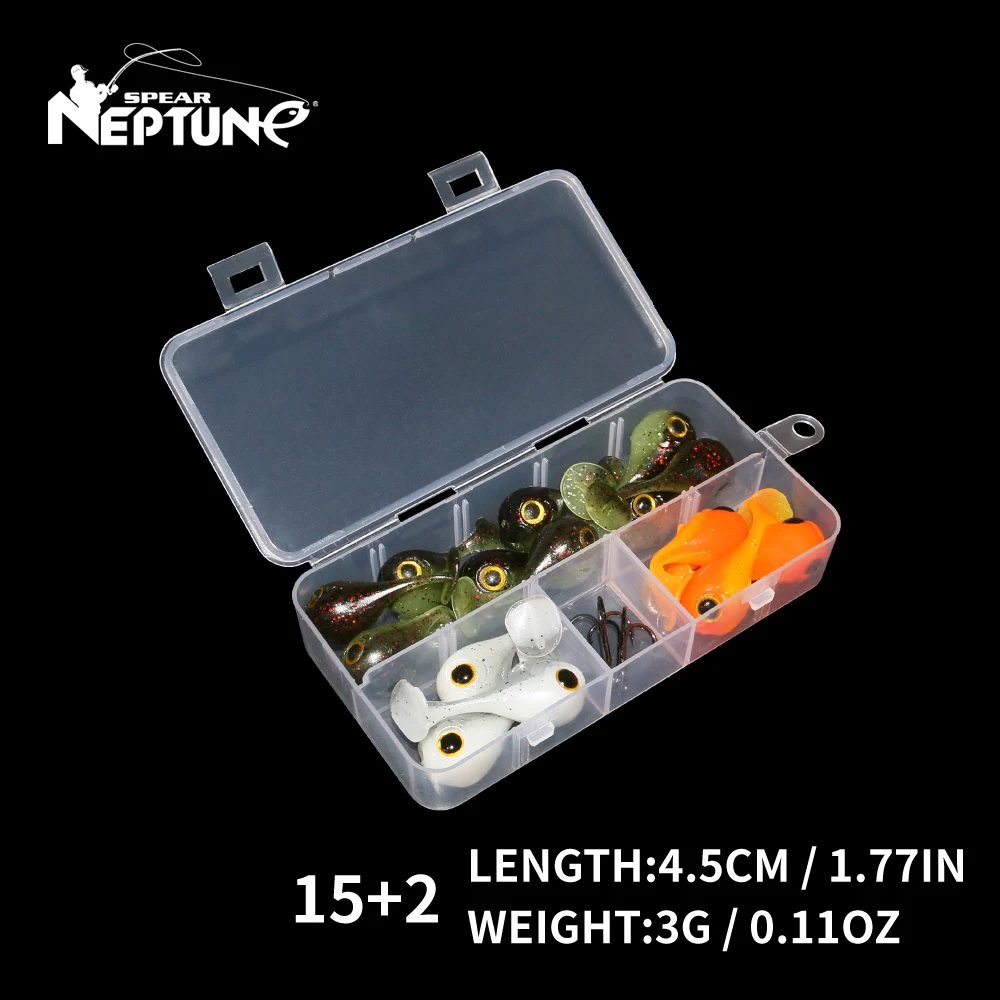 Juego de Señuelos de Pesca, cebo de gusano de silicona Artificial, trucha, Lucio, Crankbaits con anzuelos triples, Swimbait de mar, 17 piezas, 3g - imagen 2