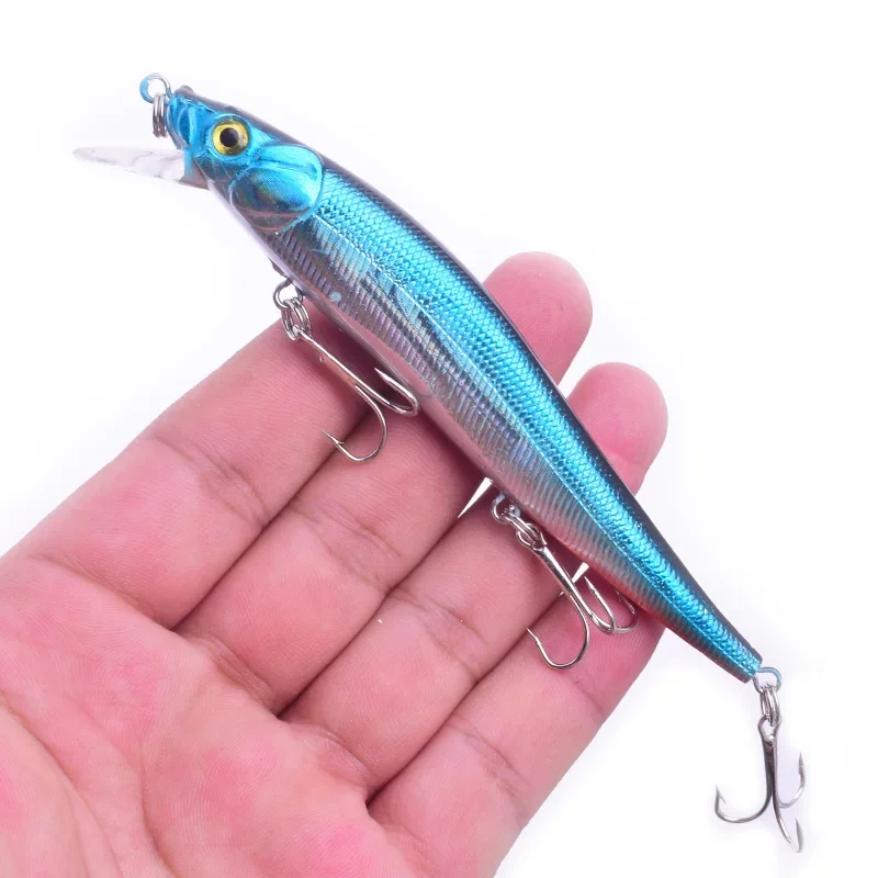 Señuelo de pesca de pececillo láser, 1 unidad, 11,5 cm, 13,5g, Wobblers, Crankbait, cebo duro de plástico Artificial con anzuelo, aparejos de pesca de lubina - imagen 4