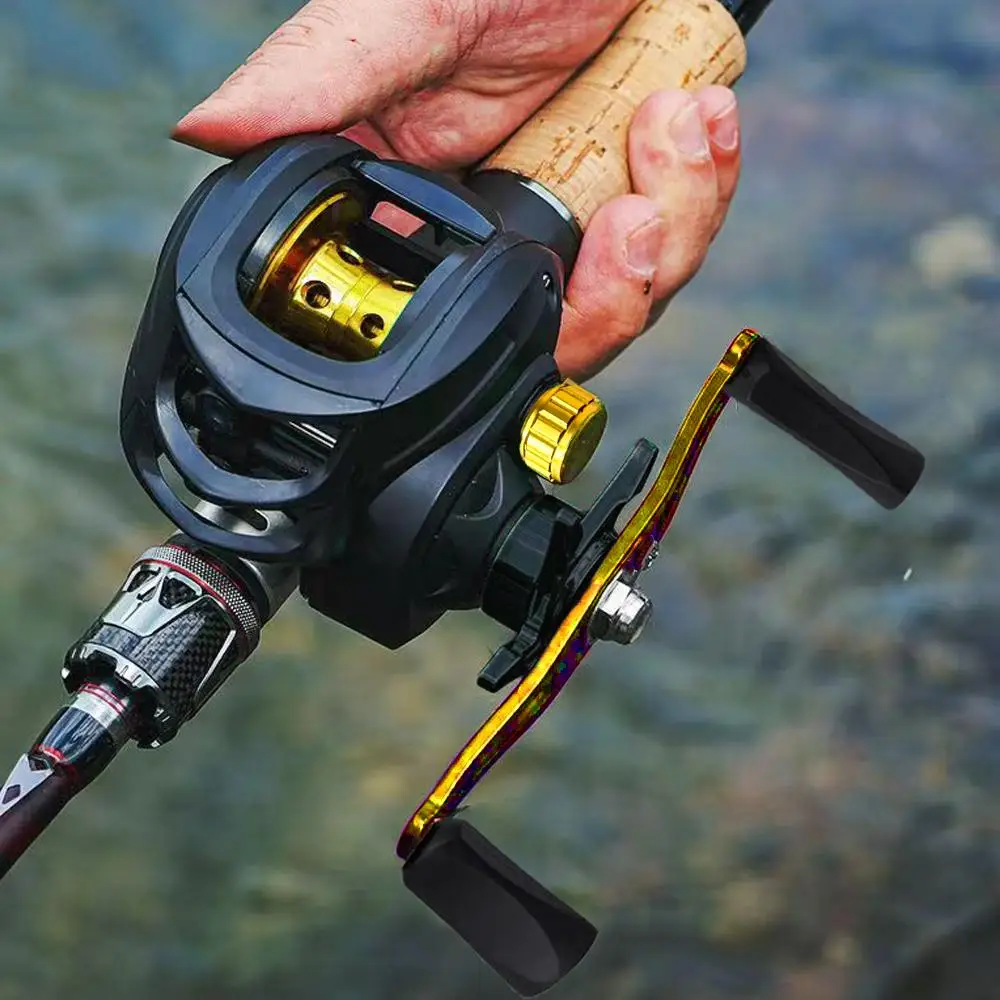 Carrete de pesca Baitcasting con marco de carbono ultraligero, relación de engranaje 7,2: 1 con sistema de freno magnético, doble carrete de Metal, arrastre máximo de 8KG - imagen 4