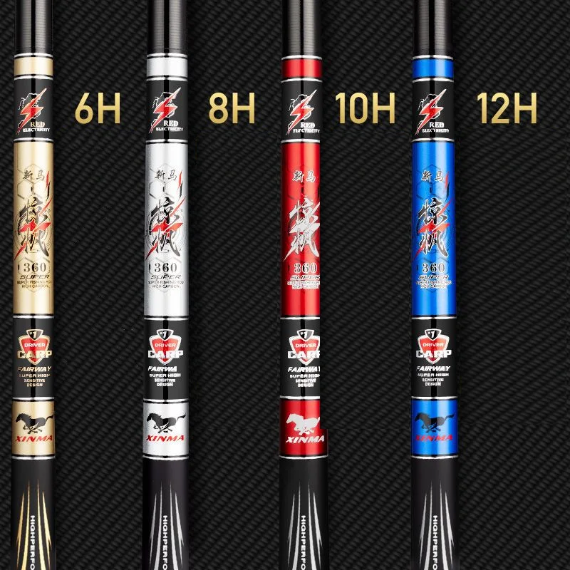 Caña de pescar superfuerte, caña de pescar telescópica de carbono ultraligera, 6H, 8H, 10H, 12H, 2,7-5,7 m - imagen 2