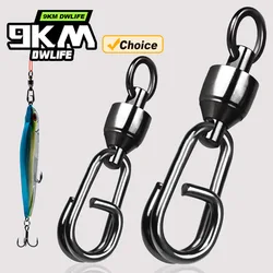 9KM rodamiento de bolas giratorio Snap 50 Uds pesca giratorio Snap resistente señuelo de acero inoxidable conector de línea agua salada agua dulce 35-187LBS
