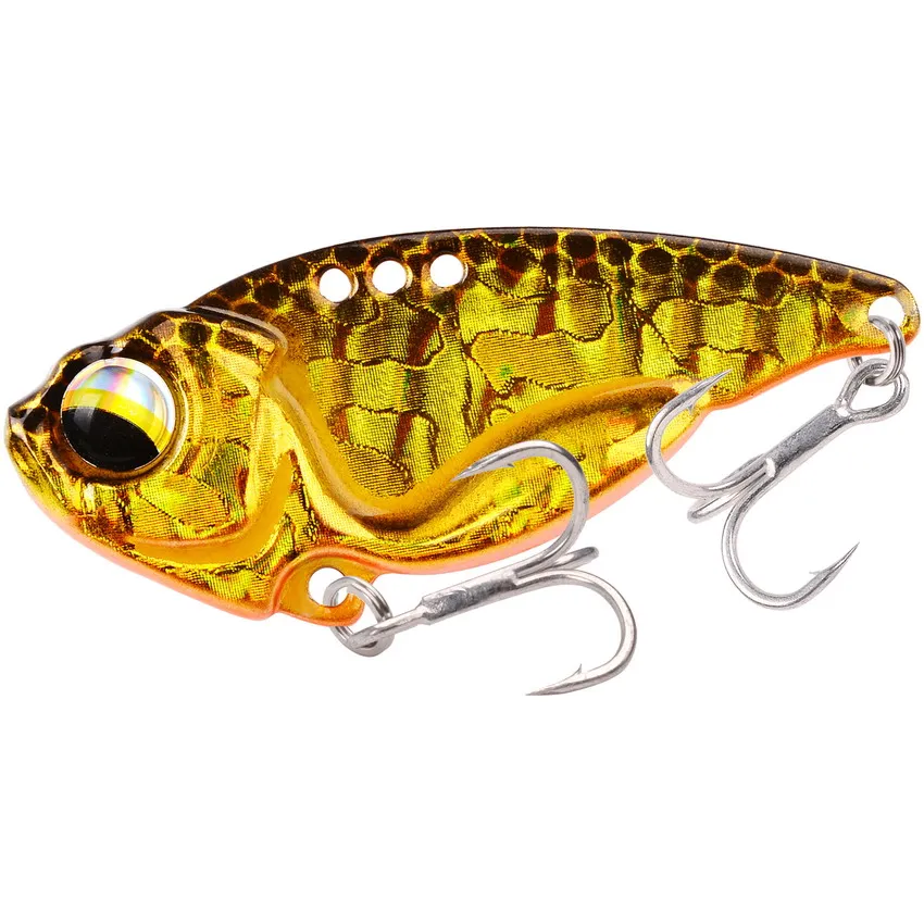 5 unids/lote Metal Vib rotación vibración hundimiento señuelo de pesca 5g 9g 12g hoja pez señuelo cebos vibración Artificial para lubina Pike perca - imagen 4