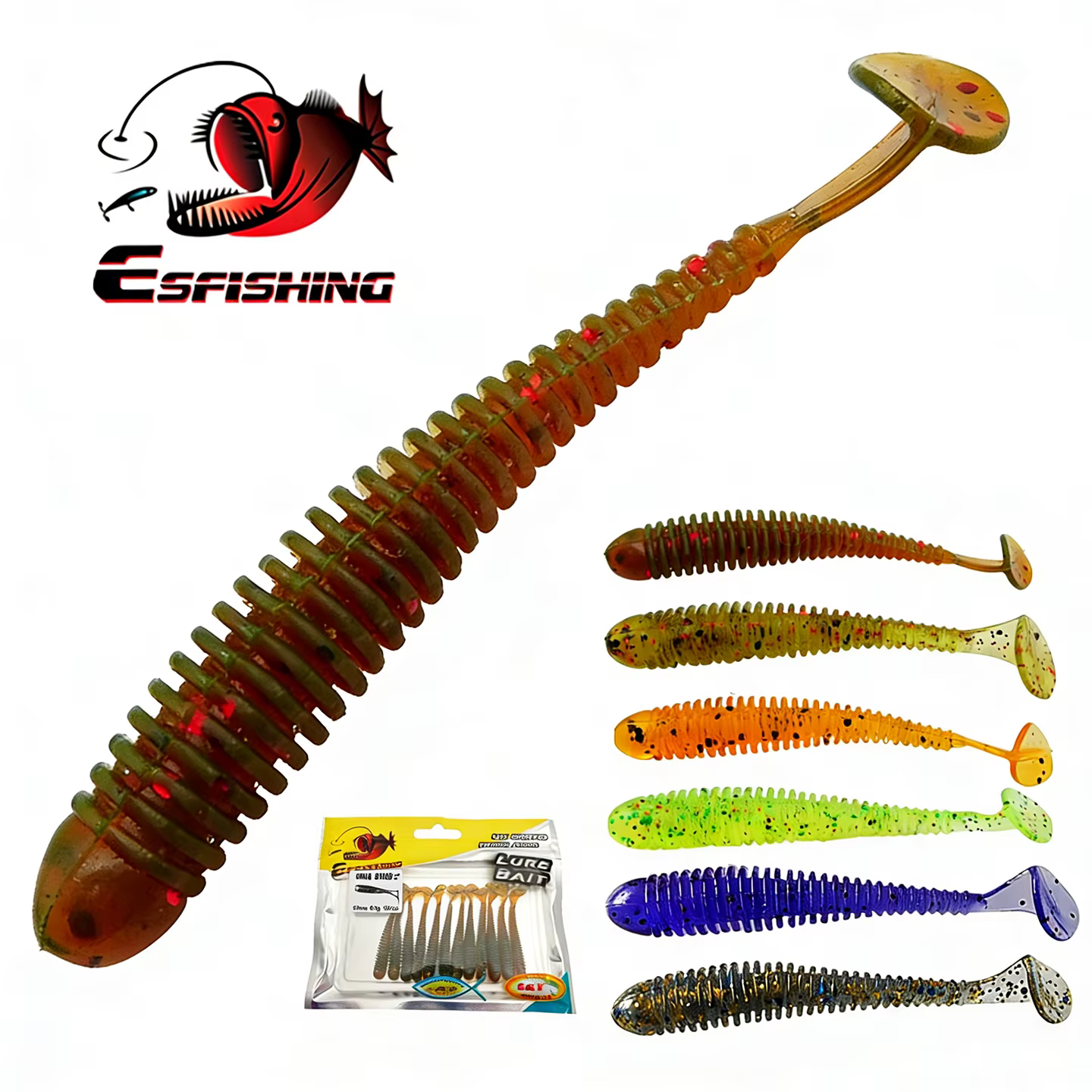 ESFISHING Swing Impact Ring Shad – Vinilo blando para lubina - imagen 3