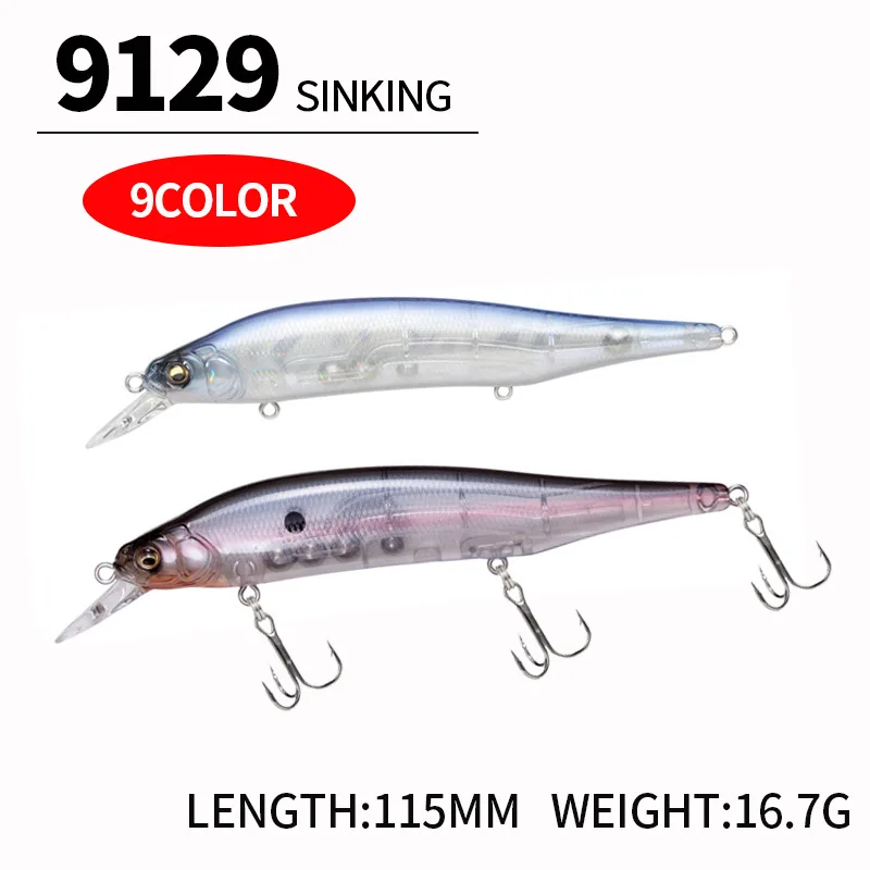 Señuelo de Pesca de pececillos que se hunde, 1 piezas, 115mm, 16,7g, Wobbler Crankbait Isca, cebo duro Artificial, aparejos de Pesca de carpa - imagen 3