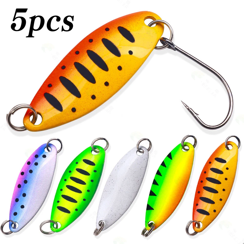 5 uds cebo para trucha cuchara de Metal señuelo de pesca Wobbler fundición Jigging accesorios de aparejos de pesca