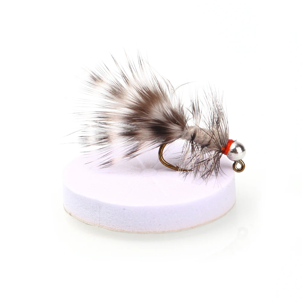 ICERIO Plantilla de tungsteno para pesca de trucha, plantilla de hundimiento rápido, Grizzly, Hackle, ninfa, Streamer, trucha, lubina, moscas - imagen 4