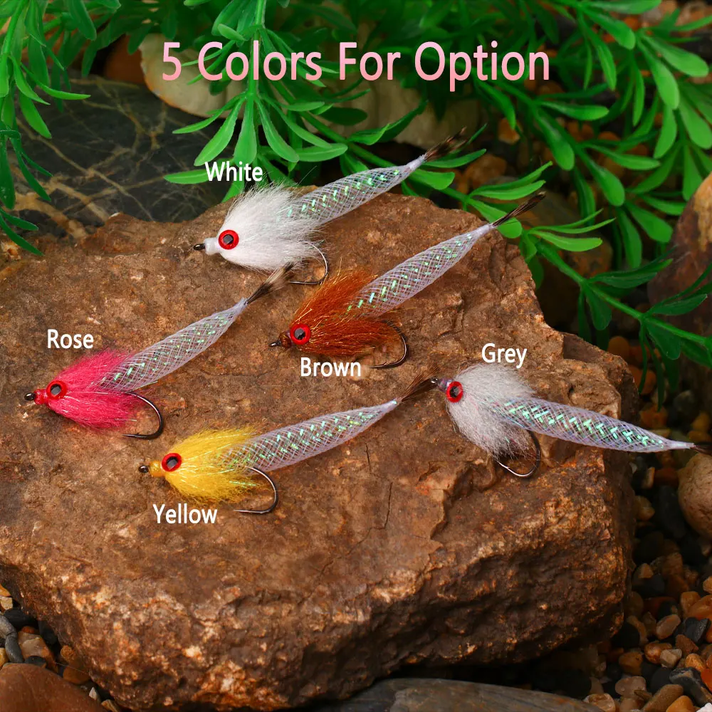 Bimoo # 4 2/5 Uds 3,15 pulgadas de largo ojos de pez 3D Mylar Minnow moscas Flash tubo Baitfish Streamer mosca lubina trucha salmón Señuelos de pesca - imagen 2