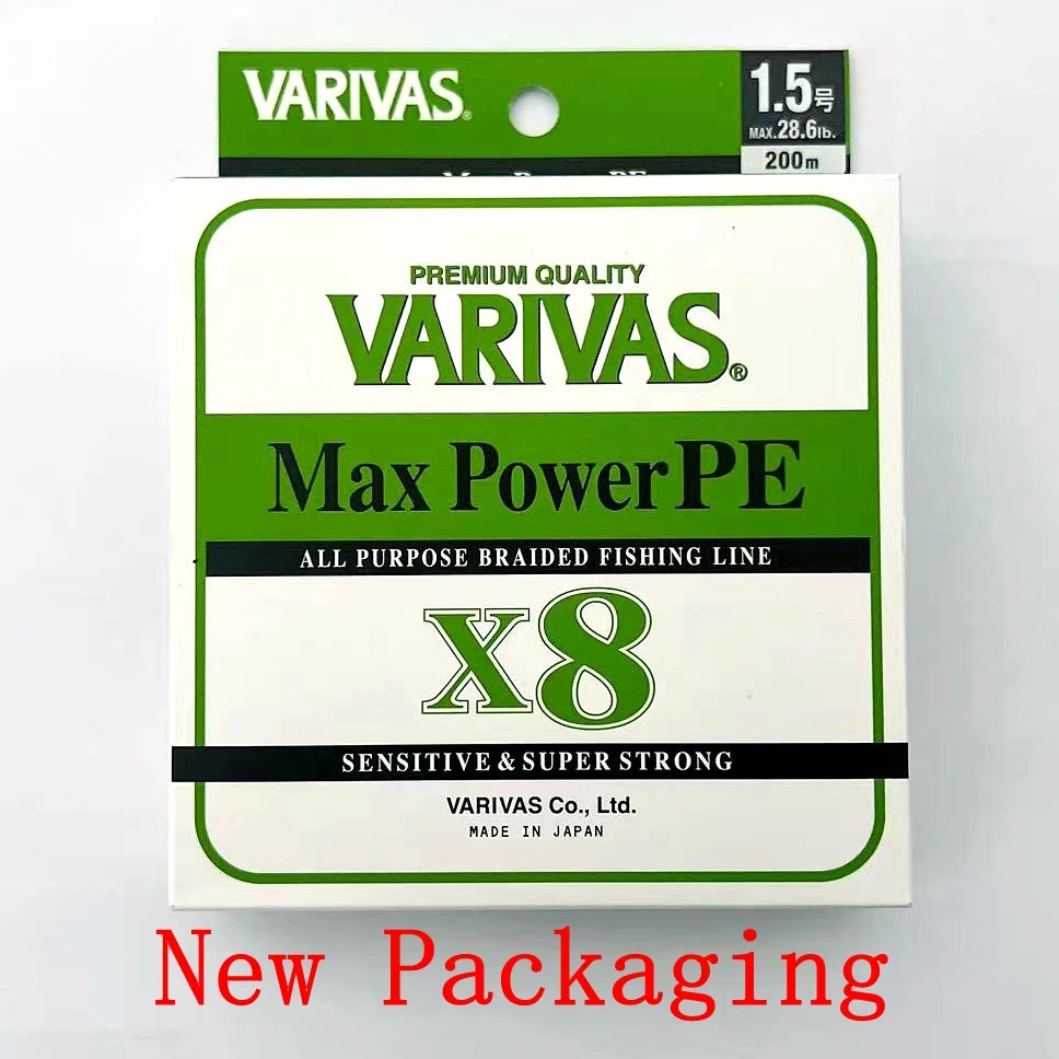 Varivas-línea de pesca trenzada Max Power PE X8, color verde lima, 150M, 200M, Original de Japón - imagen 4