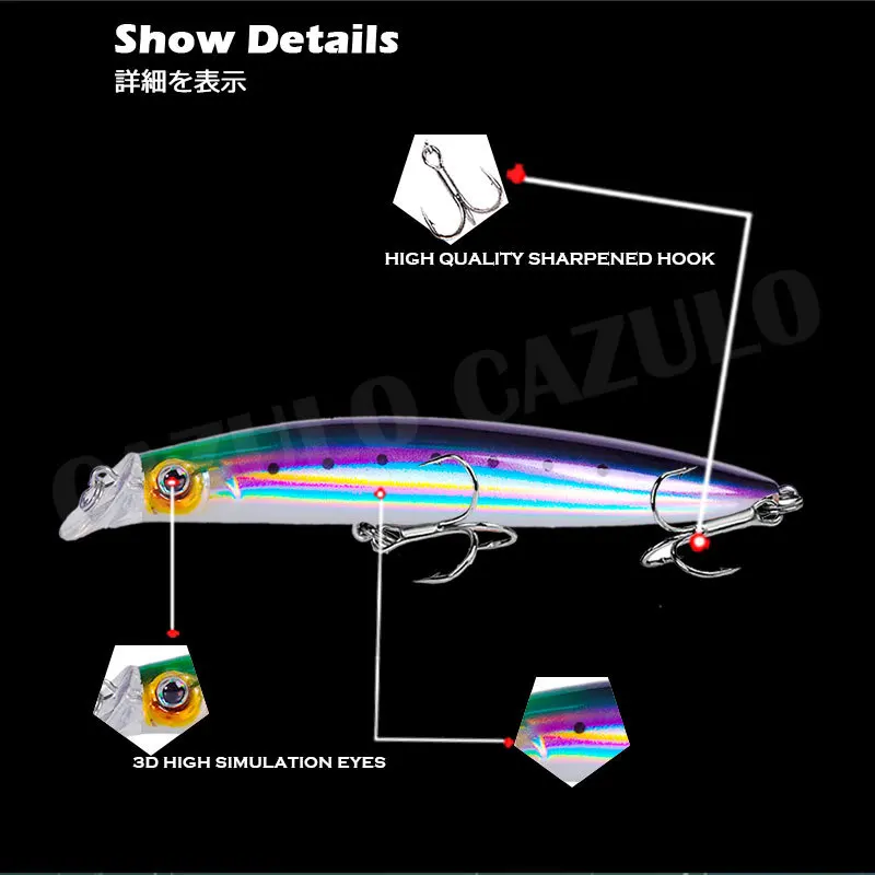 Señuelo De Pesca flotante Minnow, 115mm, 15g, Wobblers De natación De larga distancia, Accesorios De Pesca, aparejos artificiales Leurre - imagen 3