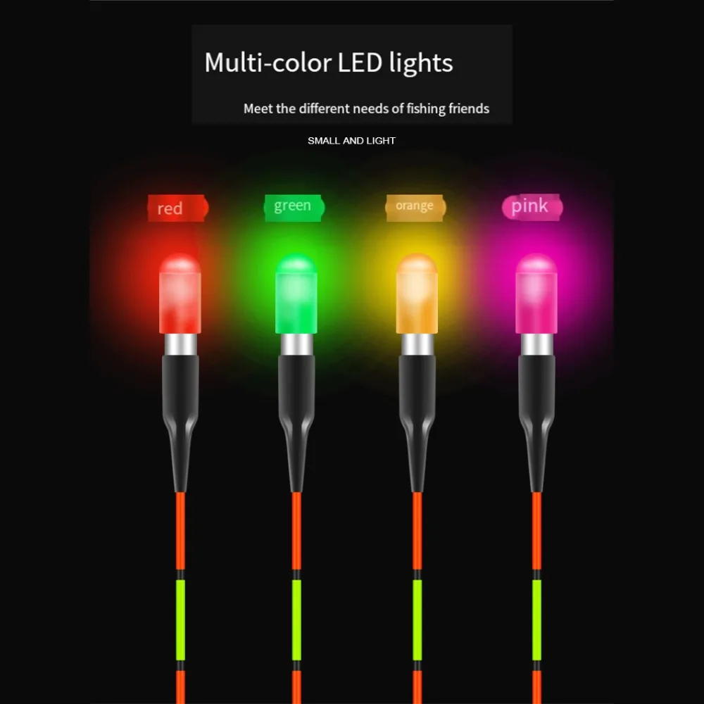 Flotadores de pesca luminosos, luz LED trasera electrónica + CR311 + 1 bolsa de ganchos, herramientas de pesca de luz LED de deriva eléctrica, 2 juegos - imagen 2