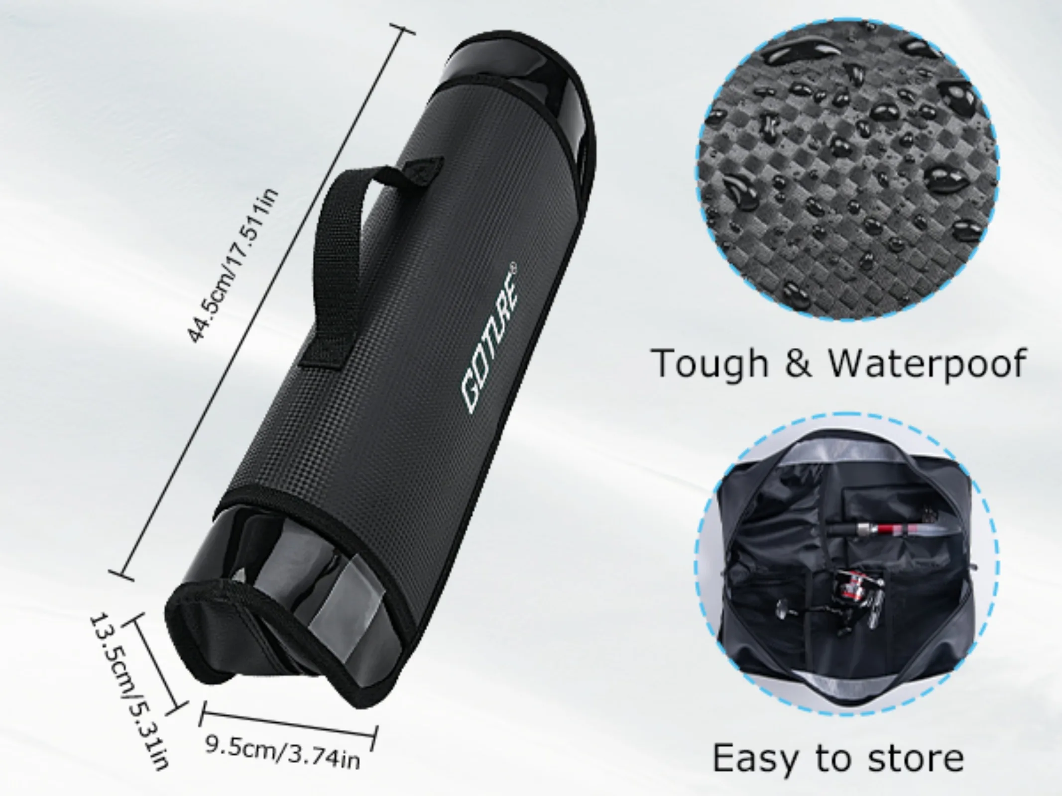 Goture-Kit combinado de carrete de caña de pescar, caña de pescar telescópica de carbono de 1,8-2,7 m, mango ABS, carrete giratorio serie 3000, bolsa impermeable - imagen 4