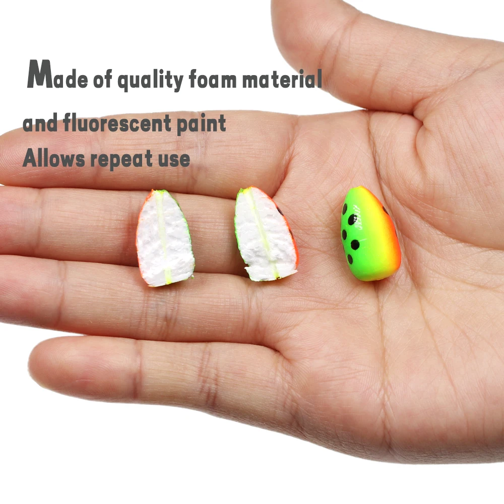 WIFREO 20 piezas flotador de espuma para pesca, boyas Bobber, flotadores ovalados de bala para pesca con mosca, aparejos inferiores de Pompano, accesorio de pesca de agua salada - imagen 5