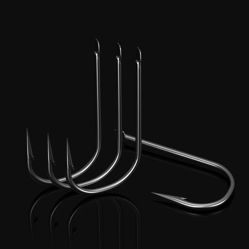 FTK-anzuelo de Pesca de Mar, gancho de púas de acero de alto carbono, gusano redondo plano para carpa oceánica, accesorios de pesca de lubina, 5 unids/lote por paquete - imagen 3