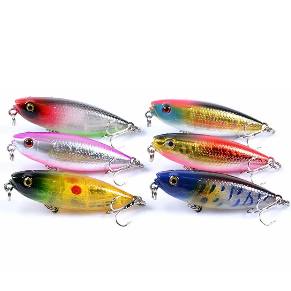 Juego de señuelos de lápiz flotante con anzuelos triples, cebo de pesca duro Swimbait para agua dulce y salada, cebo Artificial, 5,9 cm/6,9g - imagen 2