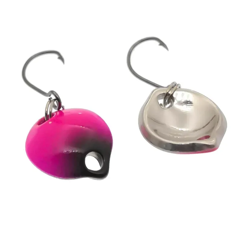 1 Uds 1,4 cm 1,8g Mini Wobbler lentejuelas cuchara señuelo cebo duro Spinnerbait Isca Artificial Pesca Wobblers aparejos de Pesca con mosca 5 colores - imagen 4