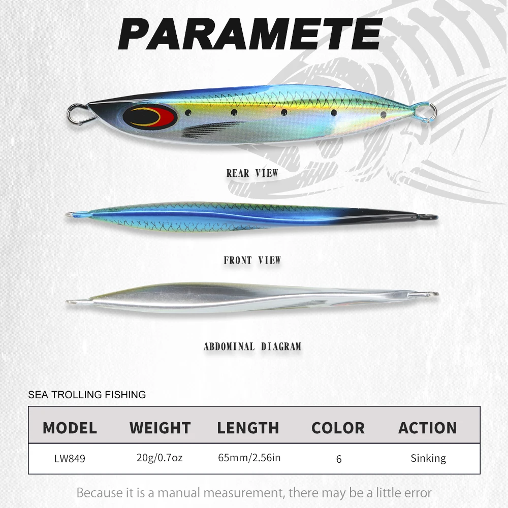 Hunthouse-señuelo de pesca con plantilla de Metal, cuchara, cebo duro de hundimiento lento, 65mm, 20g, fundición de jigging para Lucio de agua salada, aparejos de pesca de trucha - imagen 3