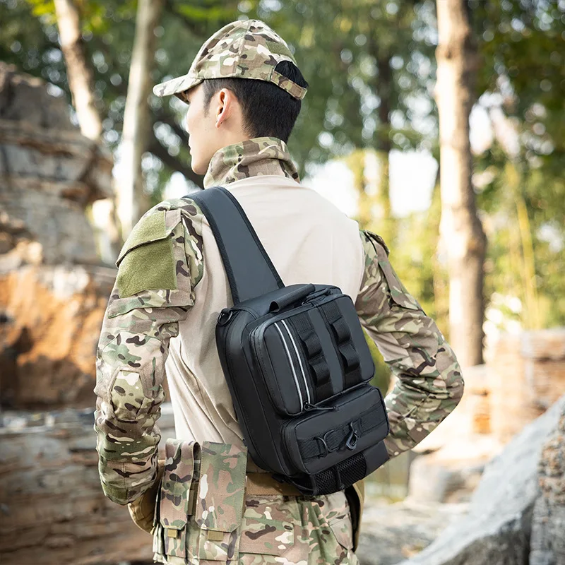 Bolsa de pecho táctica Luya para pesca, bolsas de cintura Molle de camuflaje grandes, equipo de senderismo al aire libre, paquete de almacenamiento portátil, bolsa de aparejo de caña EDC - imagen 3