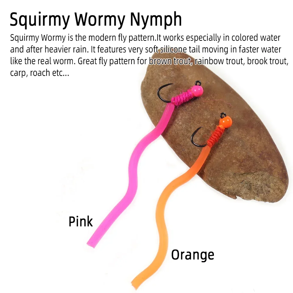 Wifreo-Cabeza de cuentas de tungsteno, 4 piezas, gusano de chorro, gancho sin escobillas, San Juan Wormy, trucha, lubina, Pan, pesca - imagen 3