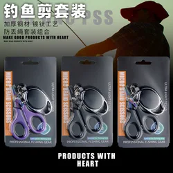Tijeras de pesca en acero inoxidable con hebilla portatil