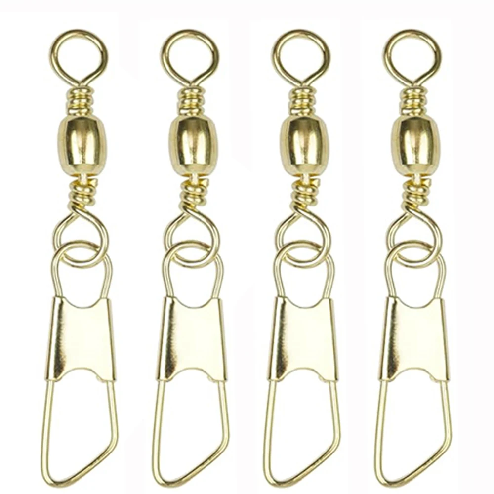 60 uds barril de pesca giratorio con conector de pesca de cobre de seguridad giratorios a presión señuelo de alta resistencia accesorios de aparejos de pesca