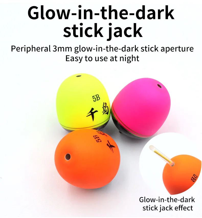 Jacks de palo de brillo en la oscuridad para pescar nocturno